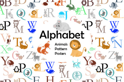 Alphabet. School. baby. unicorn. teacher. Animals. Pattern.