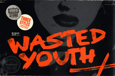 Wasted Youth: A 90s Grunge Inspired Brush Font by Wingsart Studio