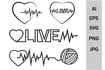 Heartbeat&2C; pulse&2C; black line SVG