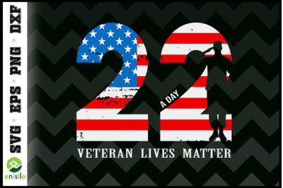 22 a day veteran America Flag