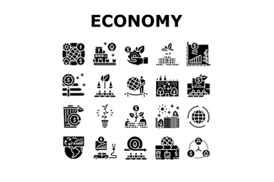 Green Economy Industry Collection Icons Set Vector