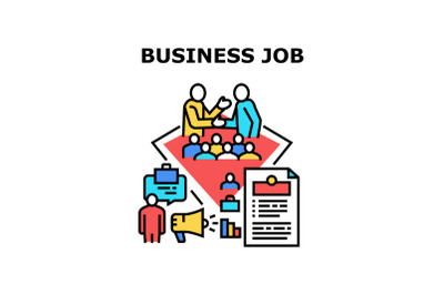 Business Job Vector Concept Color Illustration