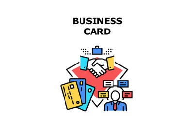 Business Card Vector Concept Color Illustration