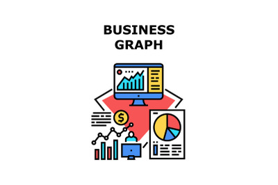 Business Graph Vector Concept Color Illustration