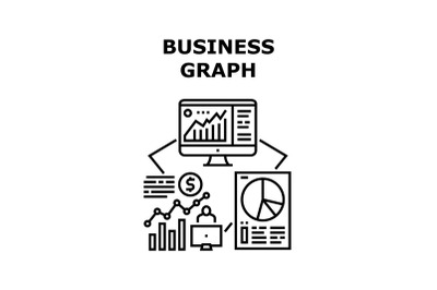 Business Graph Vector Concept Black Illustration