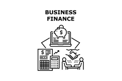 Business Finance Vector Concept Black Illustration