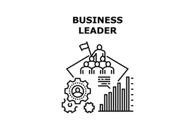 Business Leader Vector Concept Black Illustration