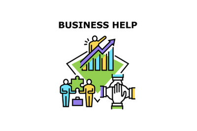 Business Help Vector Concept Color Illustration