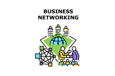 Business Networking Outsource Vector Concept Color