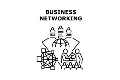 Business Networking Outsource Vector Concept Color