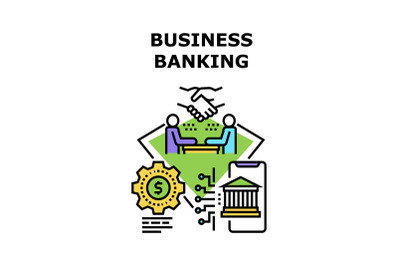 Business Banking Vector Concept Color Illustration