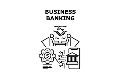 Business Banking Vector Concept Black Illustration