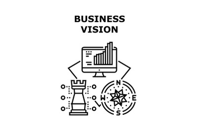 Business Vision Vector Concept Black Illustration