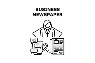 Business Newspaper Reading Vector Concept Color