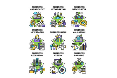 Business Vision Set Icons Vector Illustrations