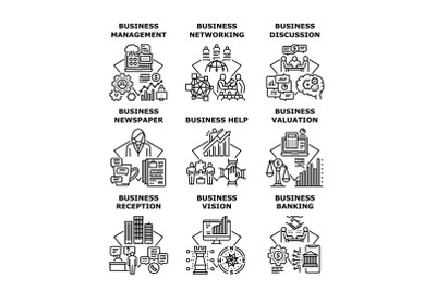 Business Vision Set Icons Vector Illustrations