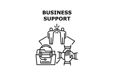 Business Support Vector Concept Black Illustration