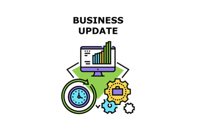 Business Update Vector Concept Color Illustration