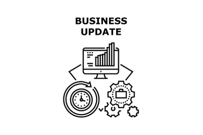 Business Update Vector Concept Black Illustration