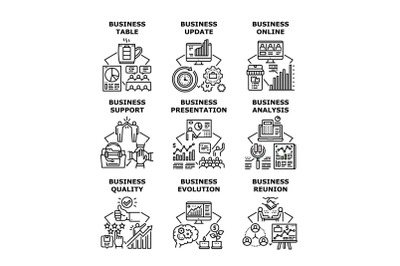 Business Evolution Set Icons Vector Illustrations