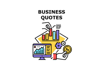 Business Quotes Vector Concept Color Illustration