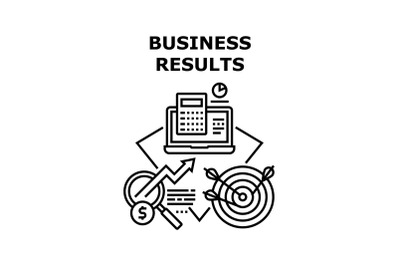 Business Results Vector Concept Black Illustration