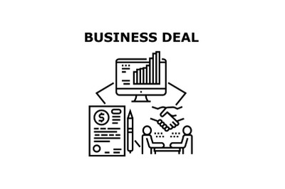 Business Deal Vector Concept Black Illustration