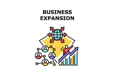 Business Expansion In World Vector Concept Color