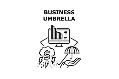 Business Umbrella Protect Vector Concept Color