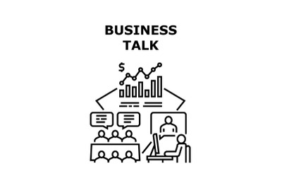 Business Talk Vector Concept Black Illustration