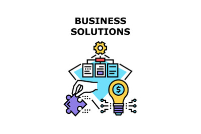 Business Solutions And Idea Vector Concept Color