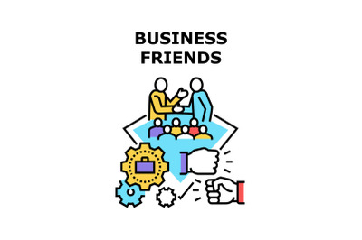 Business Friends Vector Concept Color Illustration