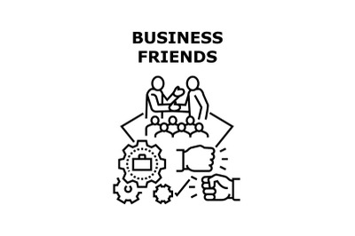 Business Friends Vector Concept Black Illustration