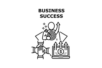 Business Success Vector Concept Black Illustration