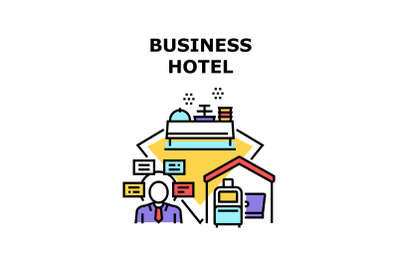 Business Hotel Vector Concept Color Illustration