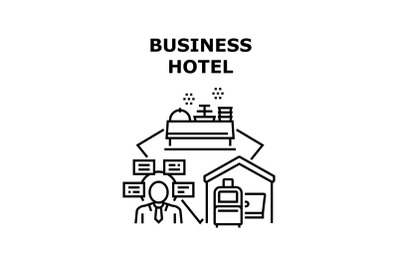 Business Hotel Vector Concept Black Illustration