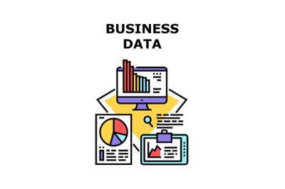 Business Data Vector Concept Color Illustration