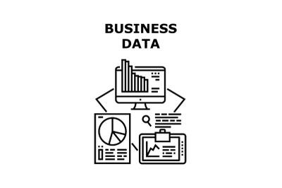 Business Data Vector Concept Black Illustration