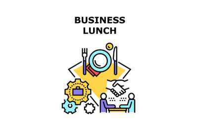 Business Lunch Vector Concept Color Illustration