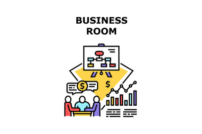 Business Room Vector Concept Color Illustration