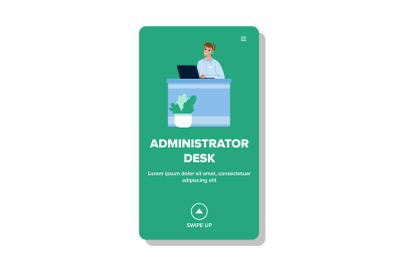 Administrator Desk Working Company Worker Vector