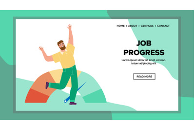 Job Progress And Excellent Goal Achievement Vector