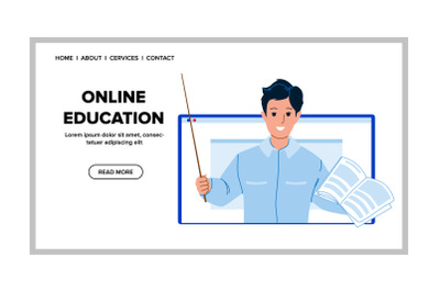 Online Education Lesson Teaching Teacher Vector