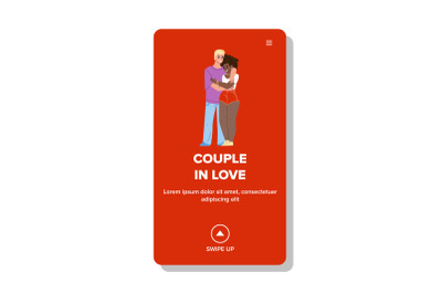 Boy And Girl Couple In Love Hug Together Vector