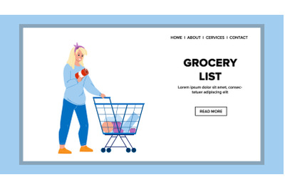 Grocery List For Buying Products In Market Vector