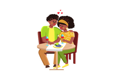 African American Couple Dating Together Vector