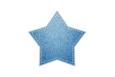 Star Denim Shape For Decorating Clothing Vector