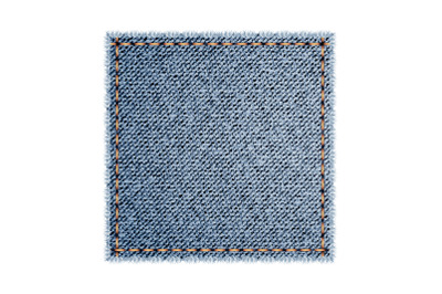 Square Denim Shape For Fixing Clothing Vector