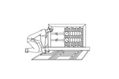 Floor Heating System Installing Handyman Vector