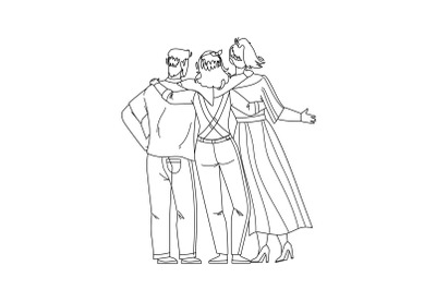 Friendship Young People Back Side View Vector